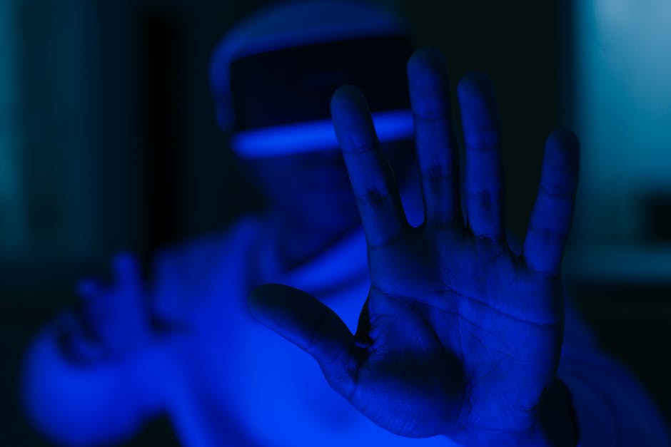 Image illustrating a person using blue light filters on their device, suggesting the topic of blue light filters for eye protection and sleep aid.
